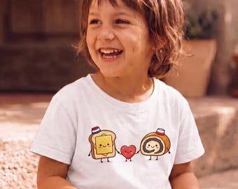 Camiseta infantil de los Países Bajos y Polonia | Té Kaasbrood Makowiec | Regalo para niños de los Países Bajos y Polonia | Ropa infantil con comida adorable