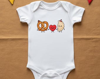 Regalo para bebé germano-polaco | Body de pretzel y pierogi | Baby Shower | Regalo para bebé germano-polaco | Body Gift germano-polaco