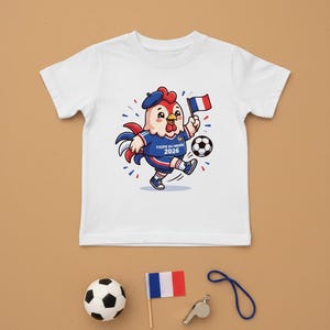 Camiseta Coupe du Monde 2026 Niño Francia | Camisa Coq Mascotte | Tee Foot Niños | Copa Mundial de Francia Infantil imagen 2