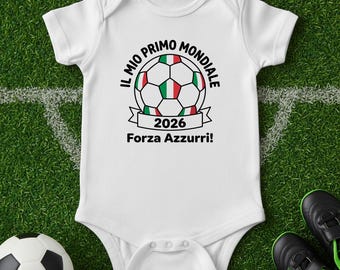 Mi primer mono de bebé de Italia de la Copa del Mundo 2026 | Il Mio Primo Mondiale Cuerpo | Regalo de fútbol italiano | Regalo Bebe Italiano