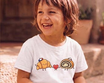 Croissant Makowiec Camiseta para niños | Regalo polaco francés para niños | Camiseta de comida linda Enfant Dziecko