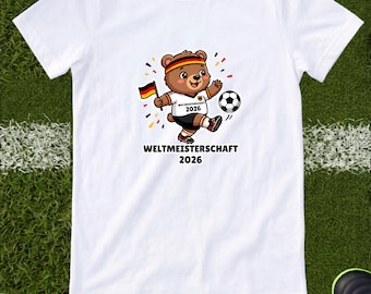 Camiseta infantil del Mundial 2026 Alemania Oso | Camiseta infantil del Mundial | Fútbol infantil | Camiseta del Mundial Alemania Oso