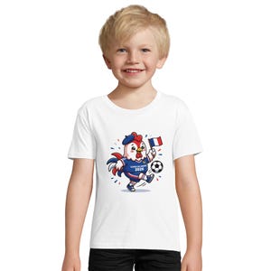 Camiseta Coupe du Monde 2026 Niño Francia | Camisa Coq Mascotte | Tee Foot Niños | Copa Mundial de Francia Infantil imagen 3