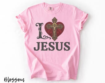 Vintage I Love Jesus Tee, Faith Based Comfort Colors Shirt
