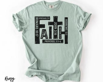 Christian Shirt, Bible Verse T-Shirt, Religious Outfit, Retro Faith T Shirt, Genderneutral Adult Tshirts, Christian Cross Graphic Tees