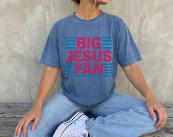 Grappig christelijk shirt, grafisch T-shirt grote Jezus-fan