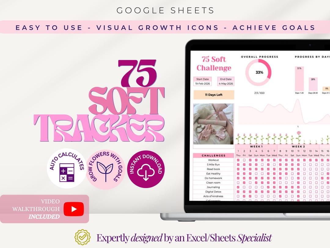 Editable 75 Soft Challenge Sheets Template | 75 Easy Challenge Daily ...