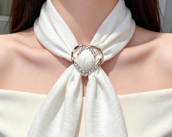 Shirt Knot Clip Scarf Ring T-Shirt Tie Clip Fashion Sweater Cinch Ring Blouse Waist Clip Clothing Accessory Brooch for Women