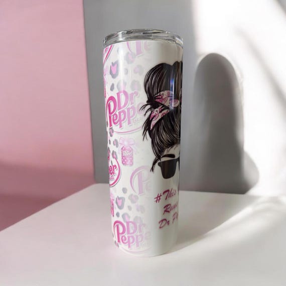 Dr Pepper Pink "Messy Bun Life" Tumbler
