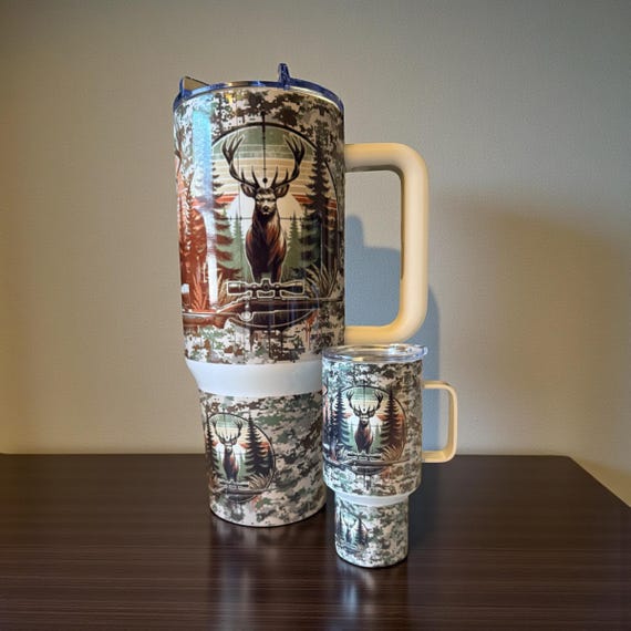 Camo Hunting Theme Tumbler Set