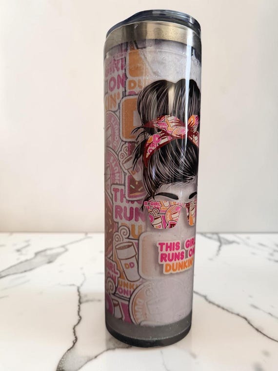 Dunkin Donuts Messy Bun Snow Globe Tumbler