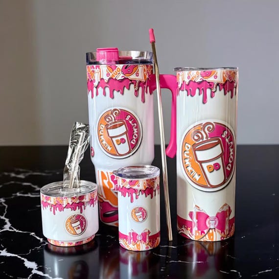 Dunkin Donuts Custom Designed Tumbler Set