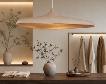 Lámpara colgante Wabi-Sabi tejida a mano, lámpara de techo moderna de estilo natural, pantalla marrón ambiental.