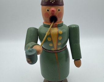 Vintage Erzgebirge Wooden Smoker Incense Burner Doll Richard Glasser Germany 6 Inch