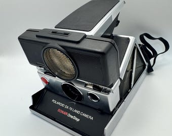 Polaroid Sx-70 Land Camera One Step With Sonar Instant Camera Black Silver