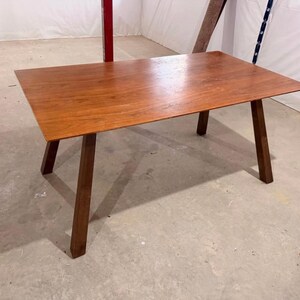 Solid Wood Rectangular Kitchen Table | Farmhouse Dining Room Furniture image 2