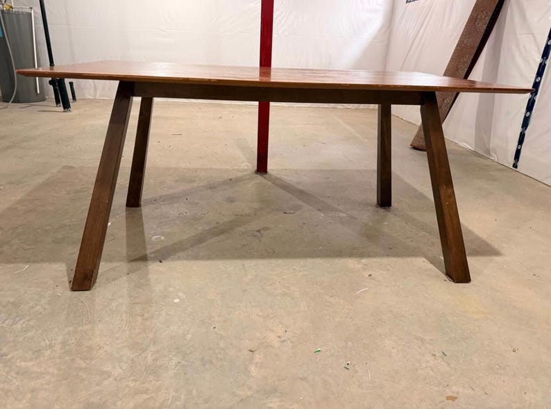 Solid Wood Rectangular Kitchen Table | Farmhouse Dining Room Furniture image 1