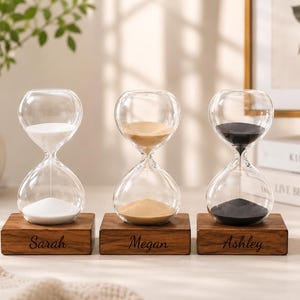 Sand Timer Personalized  Hourglass Glass Transparent Timer 5/10/15/30/45/60 Minutes Decorative Clock Home Office Decor Co-workers Gift