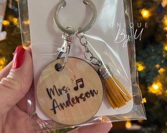 Personalized teacher gift wooden keychain, Teacher Keychain, Teacher Appreciation, Wooden Keychain, Custom Keychain, Teacher Name