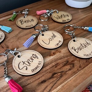 Engraved Bible Verse Keychain, Bible Art, Christian Gifts for Women, Religious Gifts, Bible Study Gift, Baptism Gift, Confirmation