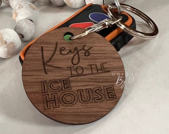 Keys to the ice house, Ice house Keys Keychain, Ice Fishing, Ice House Keychain, Husband Gift, Boyfriend Gift, Men Stocking Stuffer,