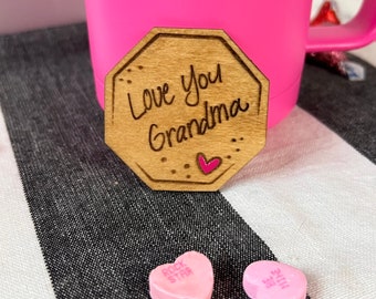 Imán de escritura personalizado, recuerdo familiar, regalo para abuelos, regalo familiar, grabado en madera láser personalizado, regalo de San Valentín para marido y esposa