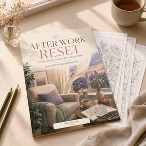 Malbuch für Erwachsene zum Ausdrucken, 7-Tage-Tagebuch zur Entspannung nach der Arbeit, Selbstfürsorge-PDF (Thai-Englisch)