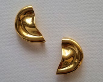 Orecchini a clip in oro lucido - Orecchini minimalisti a forma di C, senza bisogno di piercing