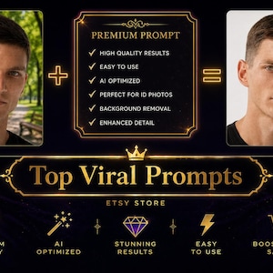 AI ID Photo Prompt | Remove Background and Enhance Quality | Passport Style Photo Prompt for White Background, Passport, Visa and ID Photos