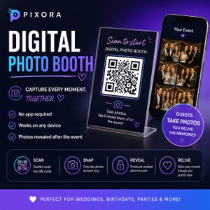 Digital Photo Booth QR Code Wedding Camera | Event Photo Sharing (No App Required)