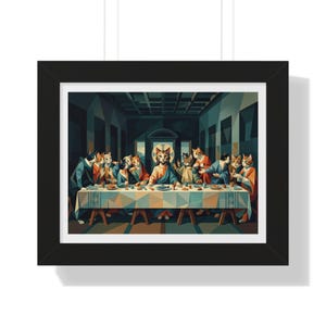 Last Supper Foxes Poster | Framed Horizontal Poster