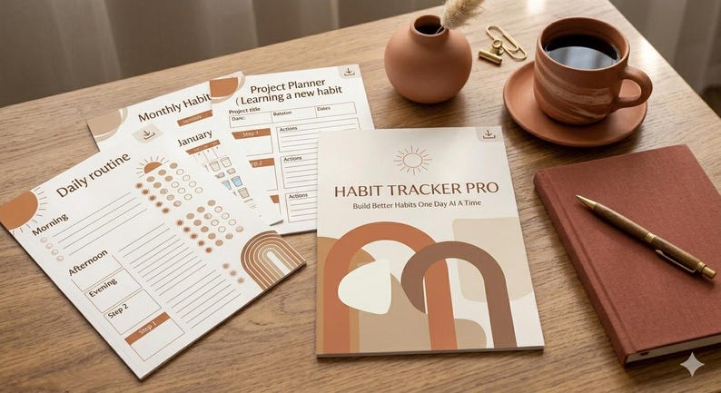 Habit Tracker Pro Printable PDF | Habit Tracker Planner | Daily Habit ...
