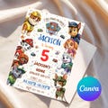 Editable Paw-ty Birthday Invitation | Puppy Party Invite | Canva Digital Download | Kids Birthday Party Invitation