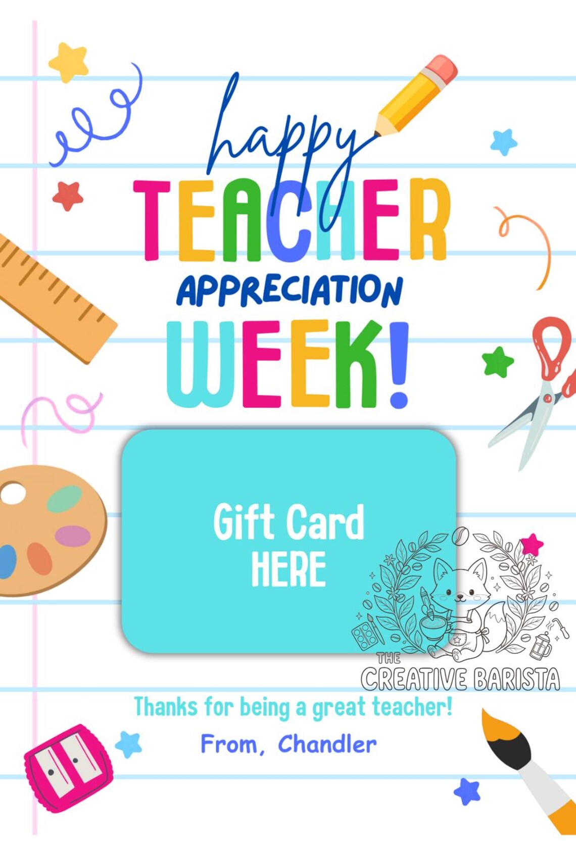 Teacher Appreciation Note - Etsy