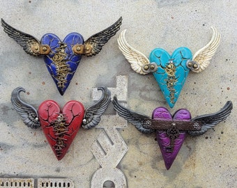 Heart Magnets with Wings