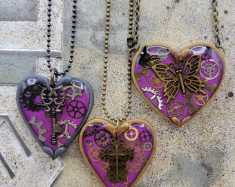 Resin Heart Pendants