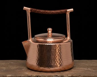 Handmade Copper Teapot, Hammered Solid Copper Teapot, Stovetop Teapot, Artisan Copper Kitchen Decor, Unique Gift