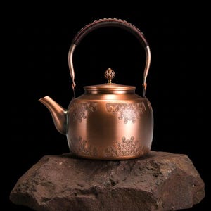 Juego de tetera de cobre hecha a mano, tetera turca, tetera de cobre grabada, juego de tetera tradicional, regalo para la decoración del hogar.