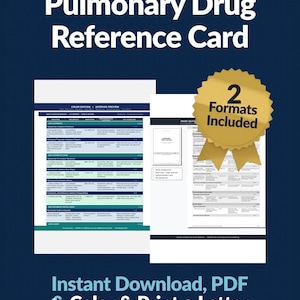 Pulmonary Drug Reference Card COPD Asthma | NAPLEX Study Guide | Pharmacology Quick Reference | Color + Print Edition