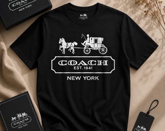 Coach cheval et carrosse | T-shirt graphique à logo New York