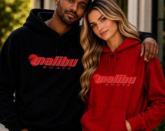 Malibu Sports logo Hoodie | Retro Surf Logo, Black Pullover