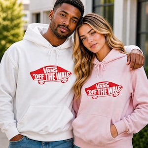 Vans Off The Wall-hoodie met skateboardlogo | Witte sweater