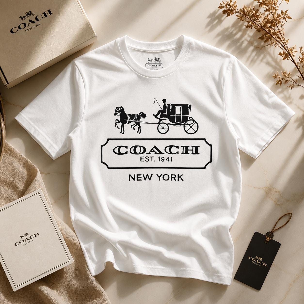 コーチホースキャリッジロゴTシャツ｜ヴィンテージNYロゴTシャツ
