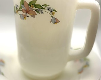Jarra/2 cuencos de cristalería vintage Dynasty, años 70 y 80, diseño floral romántico estilo cottagecore.