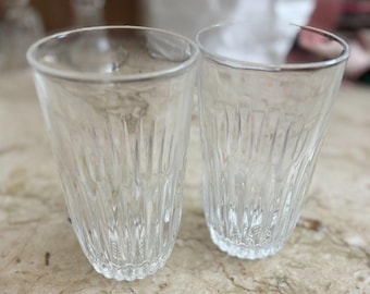 Vintage Princess House Crystal Tumblers 2 Drinking Glasses Highlights 12oz 5.5