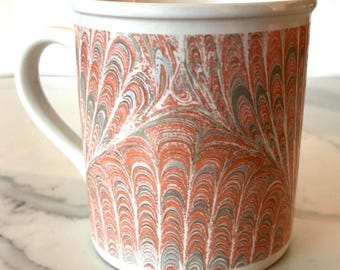 Taza de café vintage GHC Korea con diseño de mármol rosa, estilo años 80/90. ¡Excelente estado!