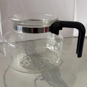 Vintage 1975 Mr Coffee Glass Pot Replacement 12 Cup Clear w/Flowers NO LID