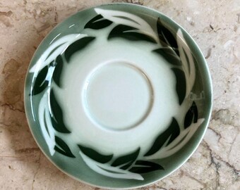 Vintage Jackson China Coffee/Tea Saucer Green Leaves Thanksgiving Christmas USA