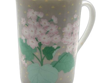 Vintage 80's Otagiri Mug Pink Floral Farmhouse Curtis Swann Made in Japan
