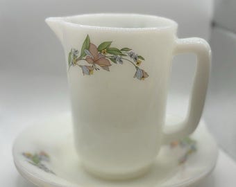 Vintage Dynasty Glassware Pitcher/2 Bowls 70s 80s Floral Romantic Cottagecore